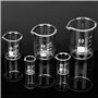 HATANSE 5 Pièces Bécher Gradué en Verre Borosilicate 5ml 10ml 25ml 50ml 100ml Béchers Forme Basse pour Laboratoire Cuisine et É