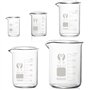 HATANSE 5 Pièces Bécher Gradué en Verre Borosilicate 5ml 10ml 25ml 50ml 100ml Béchers Forme Basse pour Laboratoire Cuisine et É