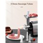 3 en 1 Hachoir à Viande Électrique Professionnel avec 3 Plaques Abrasives en Acier Inoxydable, 1 Kubbe et 3 tubes de Remplissage