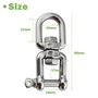 Basetousual M8-2 pièces Manille De Levage, Manille Inox ,Anneau Pivotant œIl à œIl, pour Chaise Suspendue, Sac de Sable, Industr