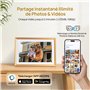 ARZOPA 10,1" Cadres Photo Numérique en Métal 32Go IPS HD Écran Tactile Gratuite Arzopa App Partage à Distance Photos Vidéos Rota