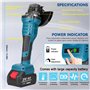 Meuleuse d'angle Sans Fil 125 MM, Disqueuse Sans Fil pour Batterie Makita, 23000RPM Moteur Brushless, pour Couper, Polir et Ponc