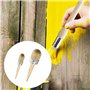 2 PCS Brosse pour Peinture à la Craie Ensemble de Pinceaux à Cire à Poils Naturels Ronde Pointu Bois