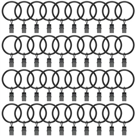CHUEHKAK Lot de 40 Anneaux de Rideau avec Pince