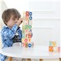 jacootoys 36 PCS Blocs de Bois ABC Jeux de Construction Très Grand Lettres et numéros de l'alphabet Jouets Éducatifs pour Enfant