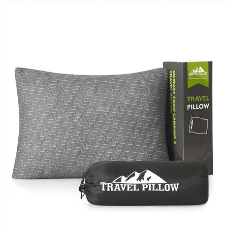 PEUJEW Oreiller de voyage compressible en mousse à mémoire de forme