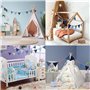 Duoleimi Chaîne de fanions Bleue pour Chambre d'enfant - Guirlande en Coton de 2,6 m pour lit de Maison, lit de bébé et décorati
