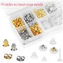530 Pièces Fermoirs de Boucles d'Oreilles 10 Styles Poussette Boucle Oreilles en Métal Caoutchouc Plastique Sécurisé Fermoirs Bo