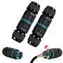 Lot de 2 connecteurs de câble étanches IP68 - Connecteur de câble étanche à 3 broches - Manchon de connexion pour câble de 5 à 1