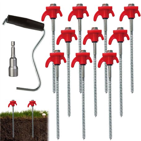 Lot de 10 piquets à vis