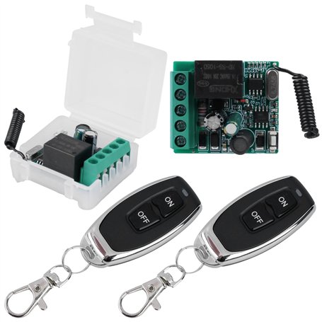 Télécommande sans fil FR 433 MHZ 1 canal : AC 220 V 230 V Relais sans fil Récepteur avec 2 émetteurs de commande radio