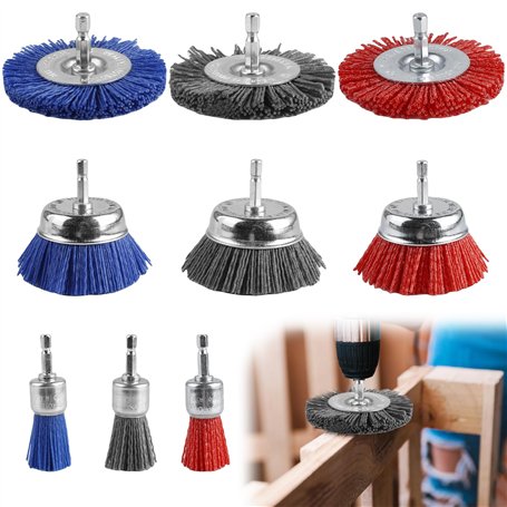 Lot de 9 brosses à pot en fil de nylon