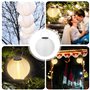 Lot de 2 lampions solaires d'extérieur : 30 cm, lanternes solaires d'extérieur avec capteur de lumière, lanterne LED, étanche, b