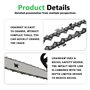 Sporgo Lot de 3 chaînes de tronçonneuse 30 cm 3/8" 1,1 mm 45 TG, chaîne à faible rebond, compatible avec Ryobi OCS1830, Bosch, G