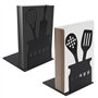 Molbory Lot de 2 serre-livres creux en forme de L - 15 x 10 x 10 cm - En métal - Style créatif - Pour cuisine
