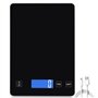 Balance de cuisine numérique - 15 kg/1 g - Rechargeable par USB - Avec écran LED et fonction tare - Avec fond en verre trempé -