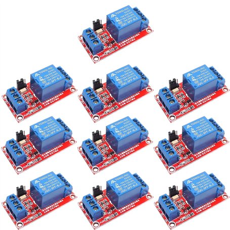 Lot de 10 modules relais 5 V : carte relais 1 canal avec optocoupleur