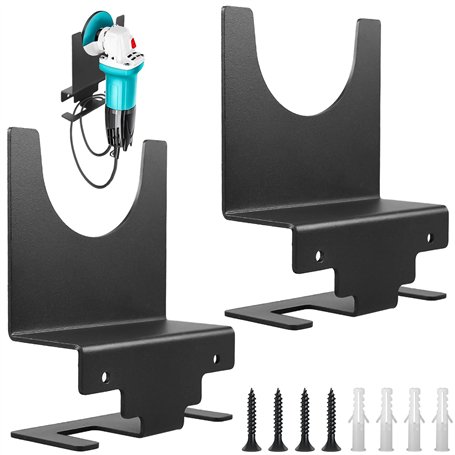 Lot de 2 supports muraux pour meuleuse d'angle en acier au carbone - Pour toutes les marques - Accessoires pour tailleur