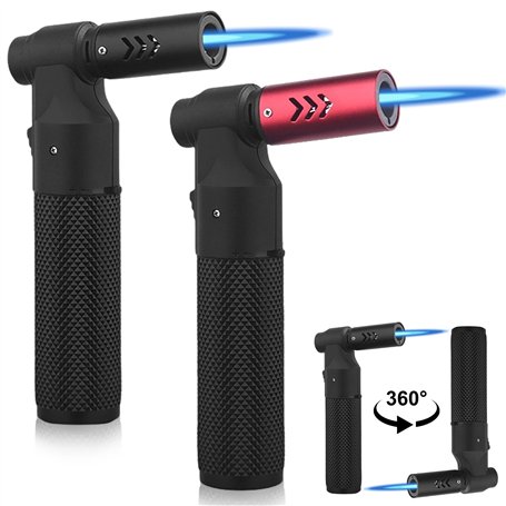 Lot de 2 chalumeaux de cuisine - Chalumeau Bunsen rechargeable - Flamme jet réglable - Caramélisation - Pour desserts