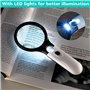 Loupe de Lecture, Loupe Grossissante à Main Loupe 3X 45X avec 3 LED Lumière, Loupe avec lumière, Loupe de Lecture Éclairante, po