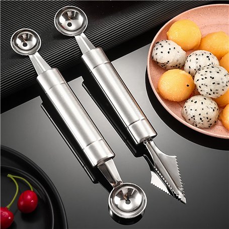 2 Pcs Outil à Découper les Fruits Éplucheur de Fruits Cuillère de Melon