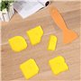 Ensemble de 6 grattoirs, mastic en silicone jaune lisse, lisseur de joint, applicateur de contours, kit de grattoir pour cuisine