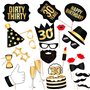 Lot de 24 Accessoires Photo Amusants pour fête de 30 Ans - Accessoires pour Selfie - Accessoires d'anniversaire - Accessoires de