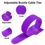 Ruayia Lot de 100 serre-câbles auto-adhésifs réutilisables - 12 x 150 mm - Câble de charge Hook & Loop Tape - Violet
