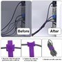 Ruayia Lot de 100 serre-câbles auto-adhésifs réutilisables - 12 x 150 mm - Câble de charge Hook & Loop Tape - Violet