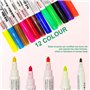 CQQNIU Pinceau à eau 12 couleurs, marqueur flottant dans l'eau pour la peinture, graffiti effaçable à sec pour enfants, stylo de