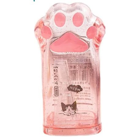 1 taille-crayon Kawaii rose avec couvercle en forme de pattes de chat