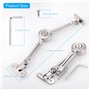 JIZZU 2 Pcs Charnière de Soutien de Couvercle à Fermeture Douce avec Vis et Clé Allen, Nickel Satiné, Support 18kg, Charnière de