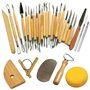 Outil de Poterie Cozyswan Outils de Sculpture Argile Burin pour Potier/Artiste de Céramique Kit 30 Pcs