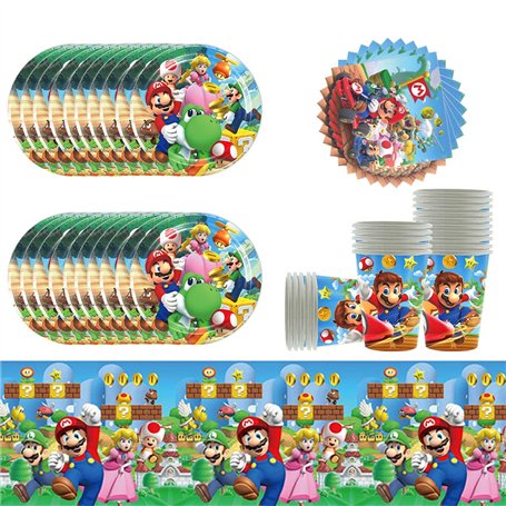61pcs Super Mario vaisselle de fête d'anniversaire