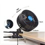 Yerloa 6" 12V Ventilateur Voiture,Ventilateur 12V Refroidissement Automatique à Faible bruit Rotation à 360 degrés Vitesse sans 