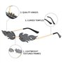 Udbrud Lunette de Soleil en Forme de Flamme, 4 Pièces Feu Lunettes de Soleil Sans Monture Lunette de Soleil Femme Flamme pour Fe
