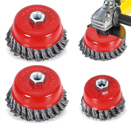 mizikuu 4PCS Brosse Conique pour Meuleuse D'angle