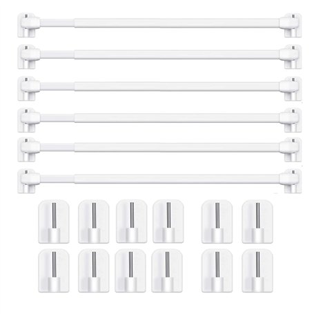 BANJILI - Lot de 6 tringles à rideaux pour fenêtre