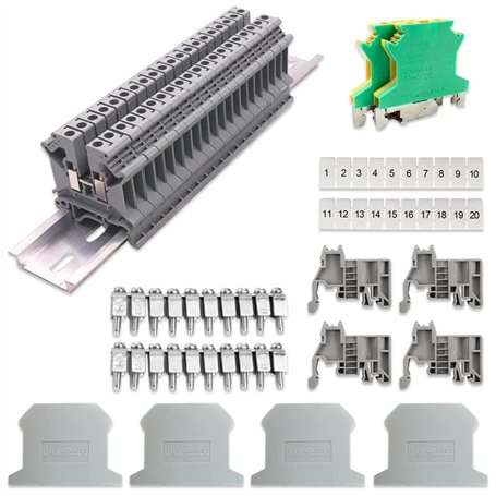 Riisoyu Kit de Bornier de Rail DIN