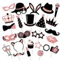 24 Pcs Accessoires de Photobooth Photobooth de Fête d'anniversaire Kit Photobooth Dcorations pour Fête d'anniversaire Photo de M