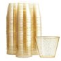 PIQIUQIU 25 gobelets en Plastique à Paillettes 9 oz/270 ML gobelets en Plastique réutilisables Tasses à Paillettes dorées Tasses