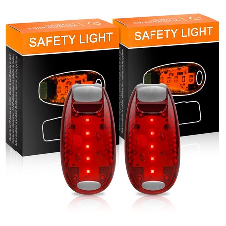 Sosayet Lot de 2 lumières de sécurité LED clignotantes pour cartable - Clip réflecteur - Lumière de sécurité pour enfants - Sac