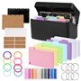 EOPUOZS Kit de Boîtes à Fiches avec Étui Noir pour Cartes de Révision