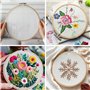 Lot de 6 cadres à broder ronds en bambou, avec 1 séparateur de point de croix et 1 enfile-aiguille, cercle en bambou pour point 