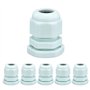 Lot de 6 presse-étoupes M20 étanches - Entrée de câble - Gris - Presse-étoupes réglables - Pour extérieur et jardin