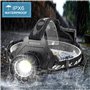 Lampe frontale LED rechargeable par USB, lampe frontale XHP70 super lumineuse 90 000 haute lumen avec 5 modes, piles incluses, z