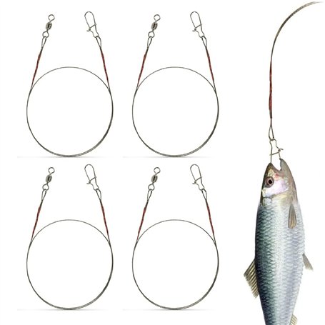 Casenly Lot de 4 Bas de Ligne en Acier Titane 7x7 en 30cm/18kg