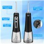 Jet Dentaire Hydropulseur Portable, Jet Dentaire Sans Fil Rechargeable avec 5 Mode set 6 Buses Capacité de 300 ML IPX7 Étanche P
