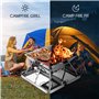 KAHEIGN Foyer en Acier Inoxydable, Grille de Barbecue Pliable Foyer de Feu de Camp Portable Barbecue au Charbon de Bois Relevabl