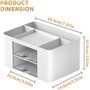KAHEIGN Organisateur de Bureau avec 2 Tiroirs, 19CM x 14CM Organisateur de Bureau Multifonctionnel Porte-Stylo de Grande Capacit